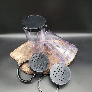 Magic Bullet Tall Cups Set of 2 w/ Lids MB1001 MB1001B Replacement Parts